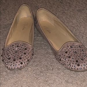Studded cream flats